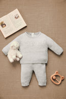 Ensemble long - Gris chiné laine ourson