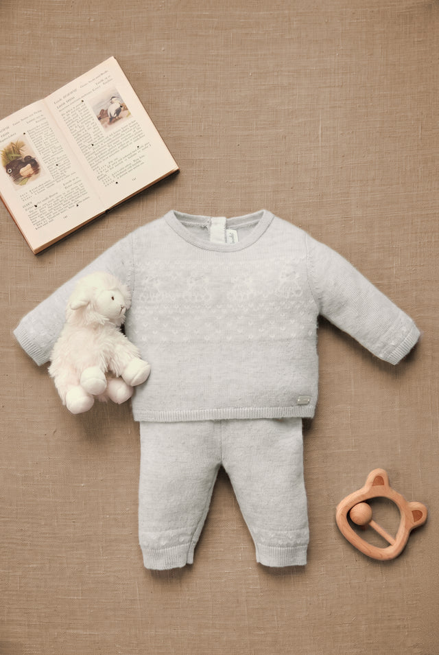 Outfit Lang - Grau Heidekraut Wolle Teddybär - Image principale