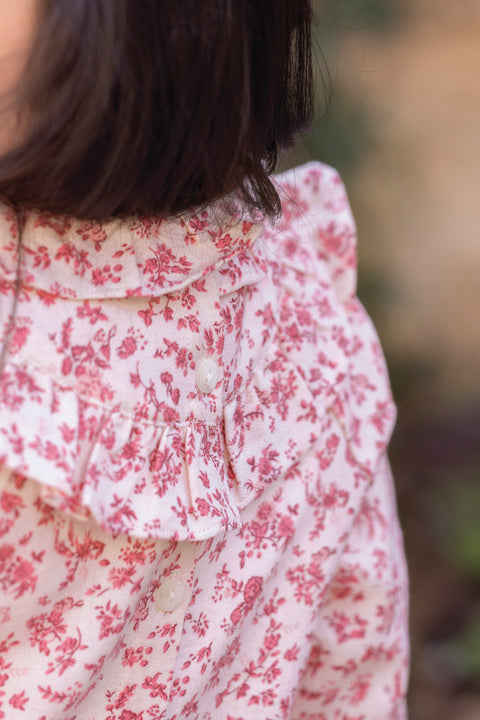 Conjunto Largo - Cereza de algodón Estampado florido - Image principale