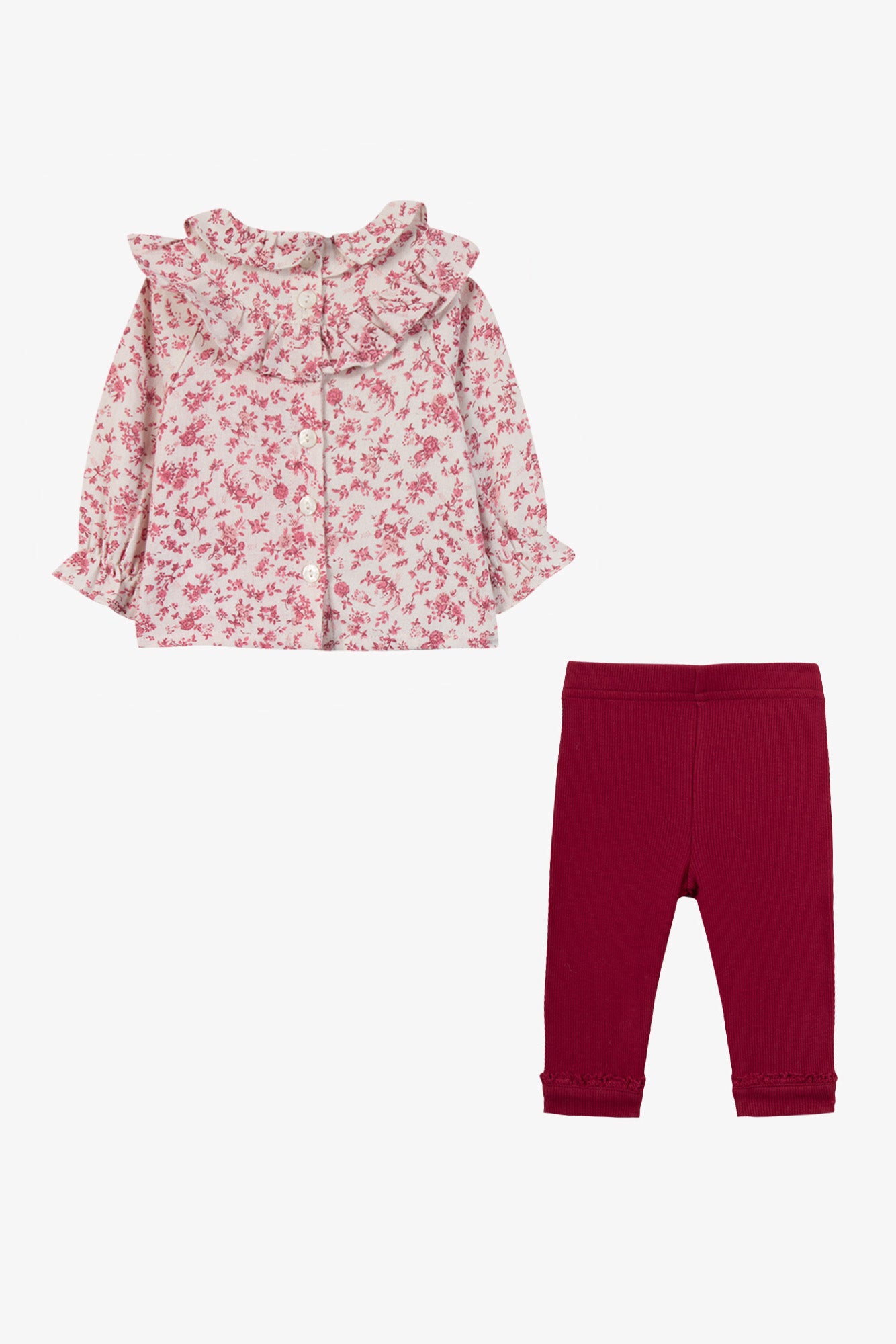 Ensemble long - Cerise coton imprimé fleuri
