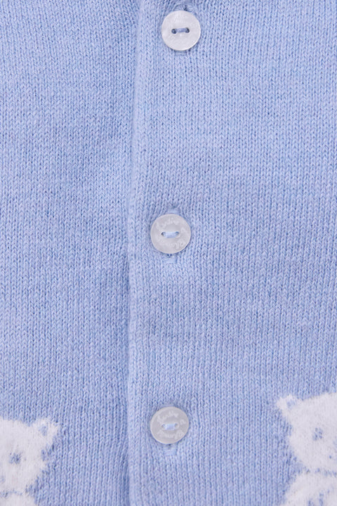 Insiemi Lungo - Blu cotone grigio Bottone - Image principale