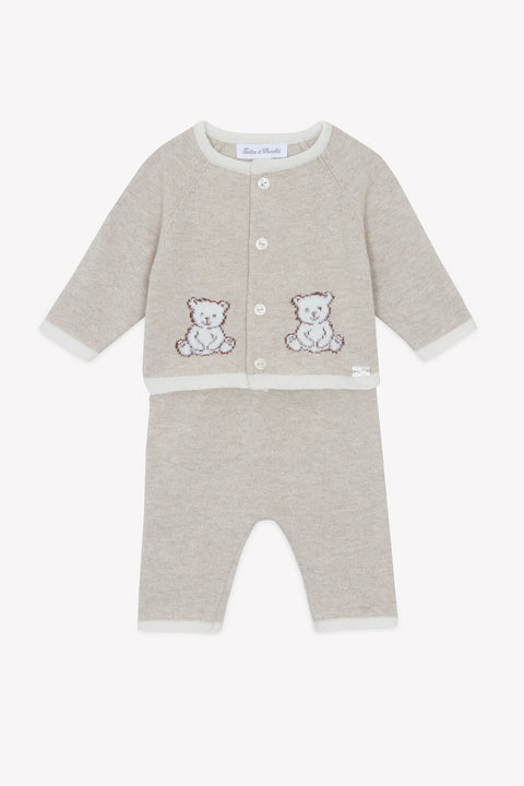 Ensemble long - Ecru coton boutons - Image principale