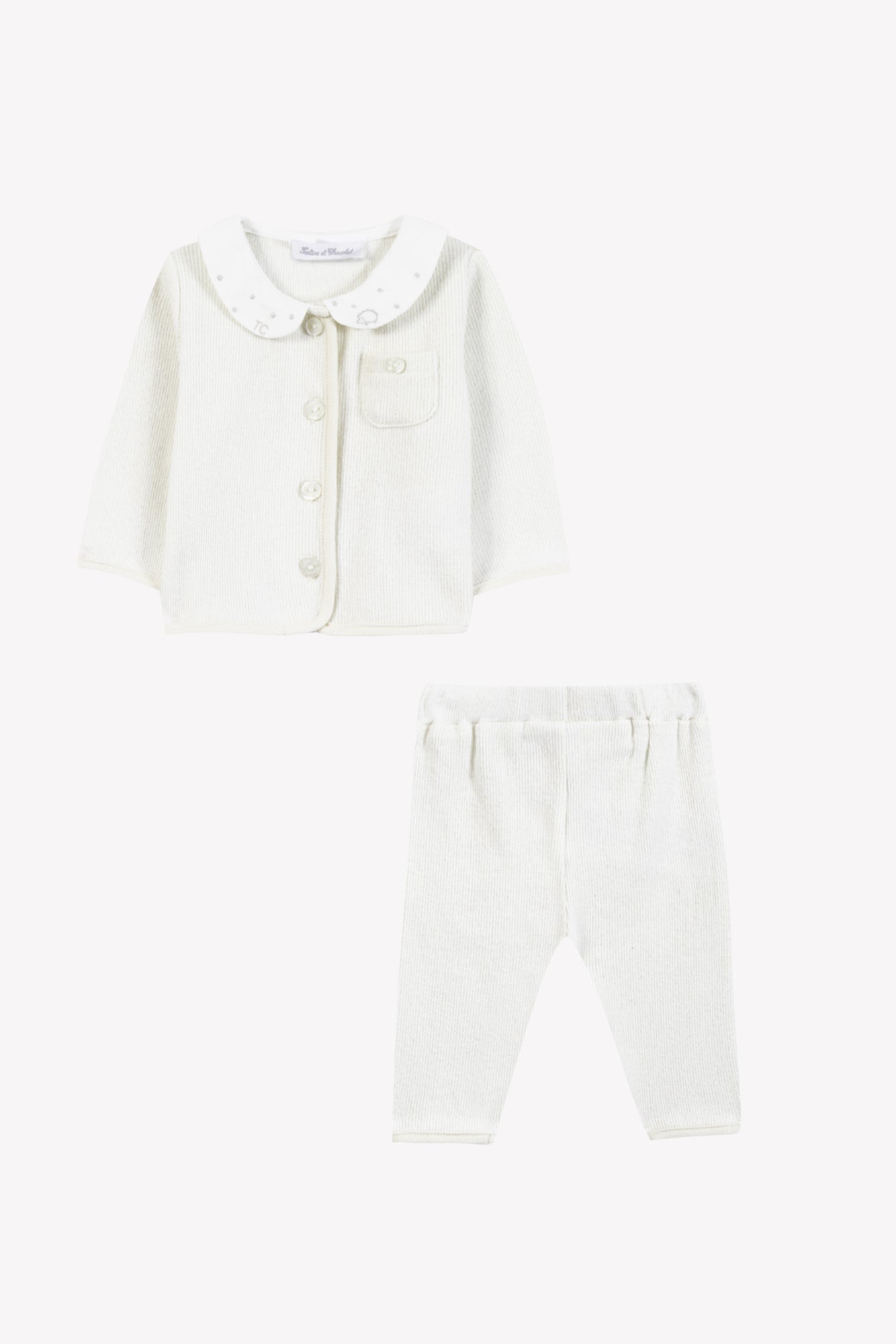 Ensemble long - Ecru coton col Claudine