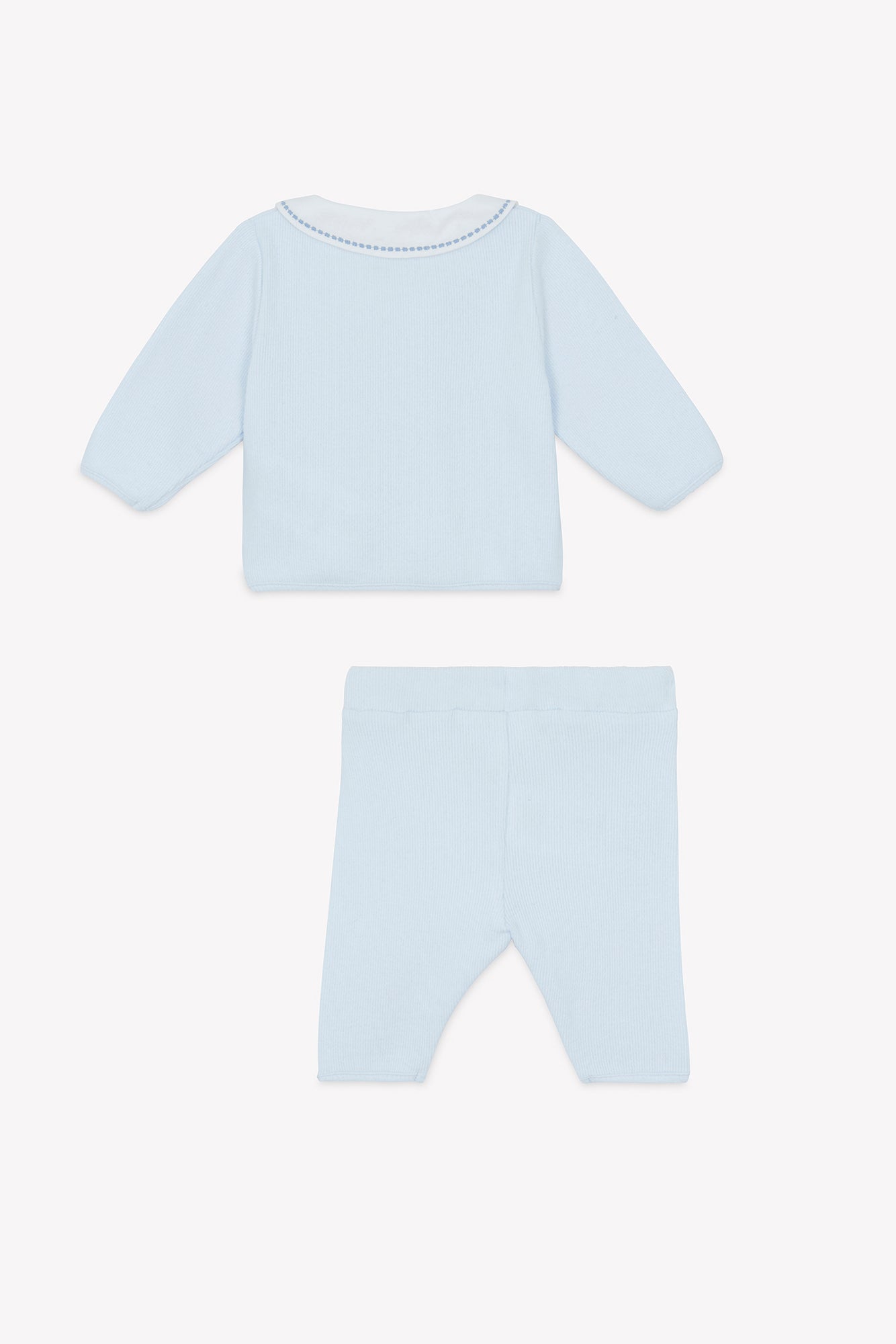 Ensemble long - Bleu ciel coton col Claudine