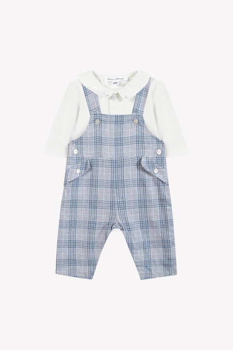 Ensemble long - Coton gris chiné carreaux - Image principale