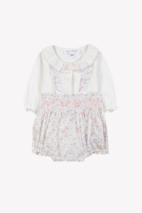 Outfit short - Cotton Ecru floral smocked - Image principale