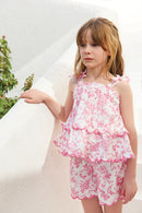 Ensemble court - Rose coton volanté