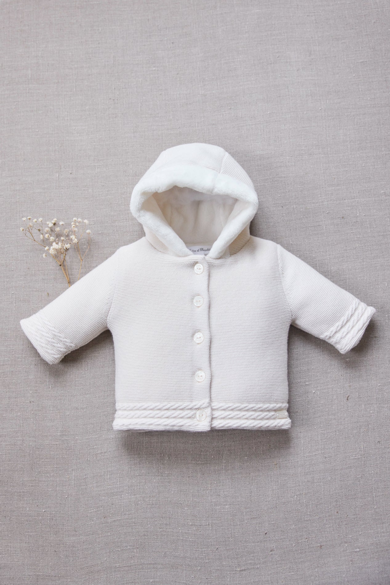 Manteau - Ecru coton tressé