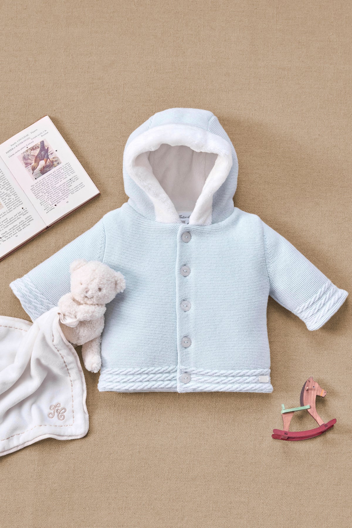 Manteau - Bleu ciel tressé