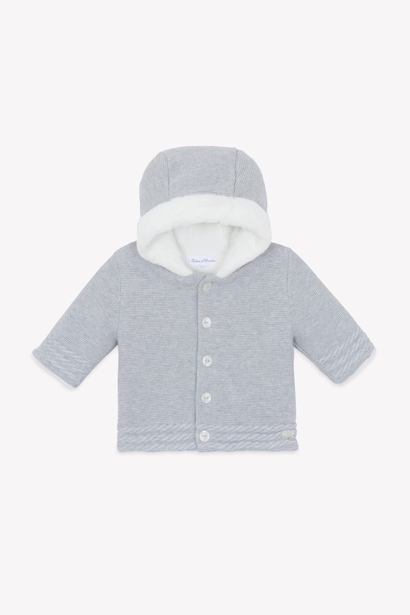 Manteau - Gris chiné tressé