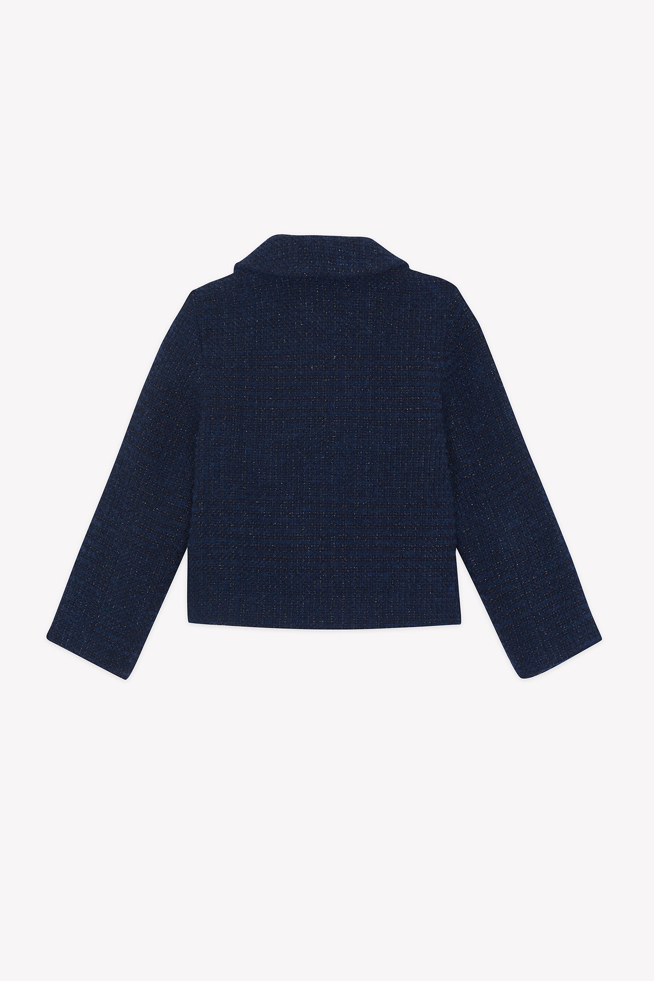 Veste - Marine col claudine tweed boutons dorés