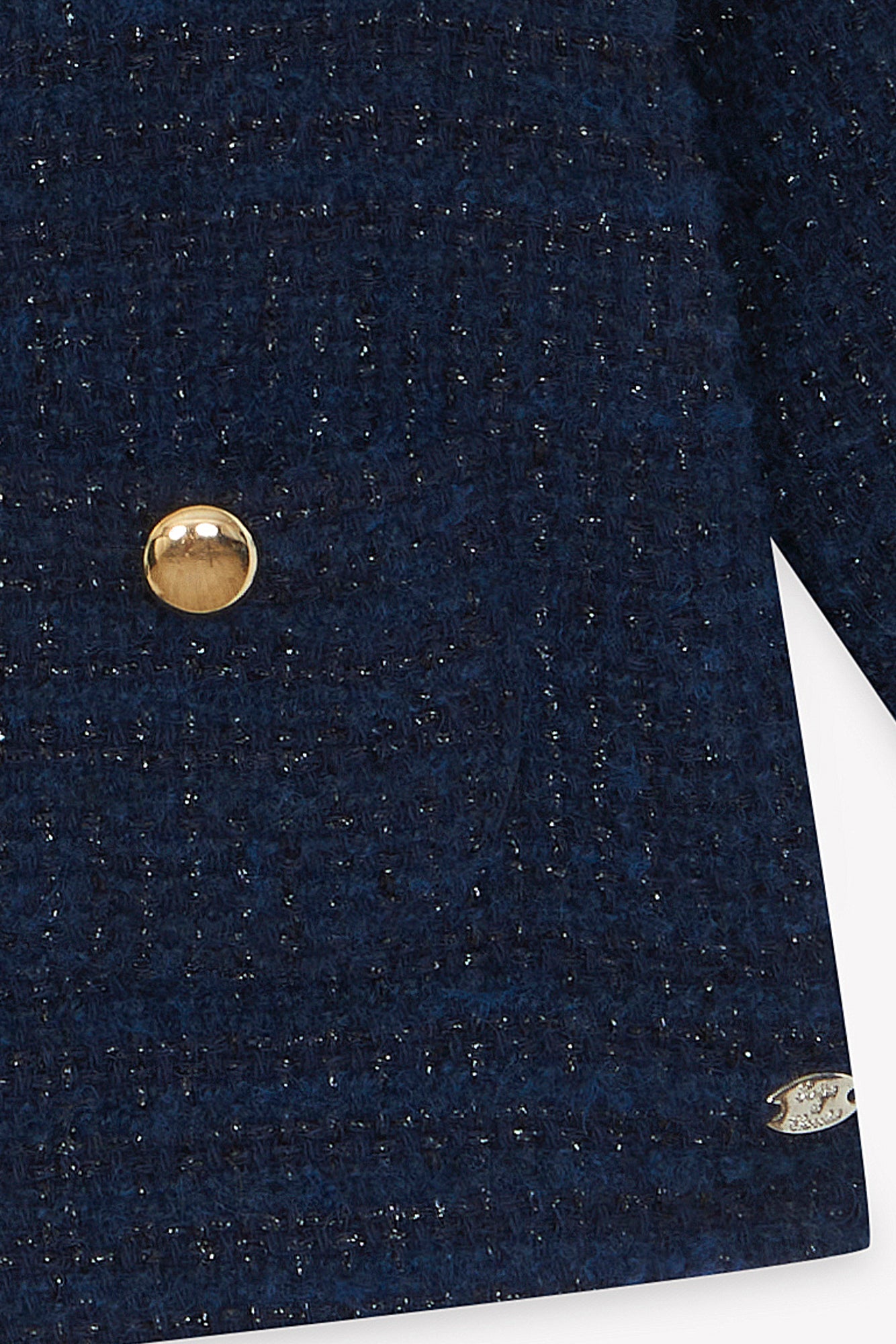 Veste - Marine col claudine tweed boutons dorés