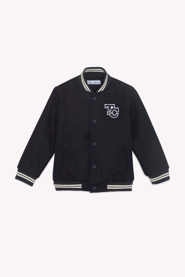 Veste - Ecru laine teddy rayures - Image principale