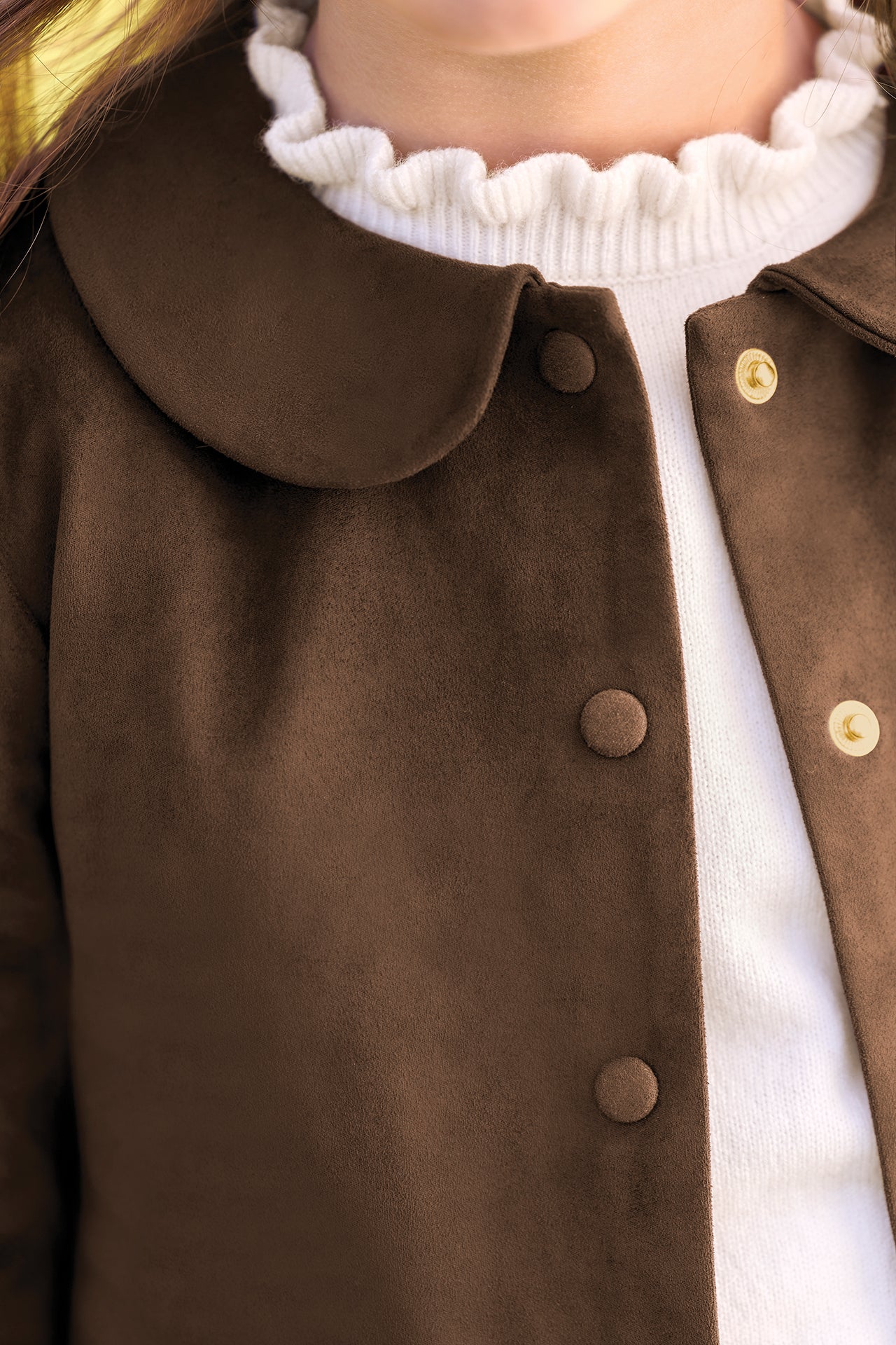 Veste - Brun col claudine col claudine