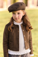 Veste - Brun col claudine col claudine