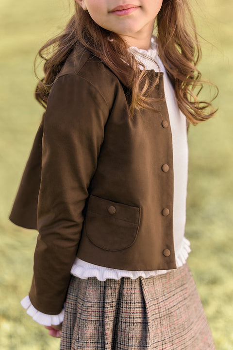 Veste - Brun col claudine col claudine - Image principale