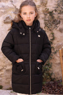 Manteau - Noir capuche nœuds