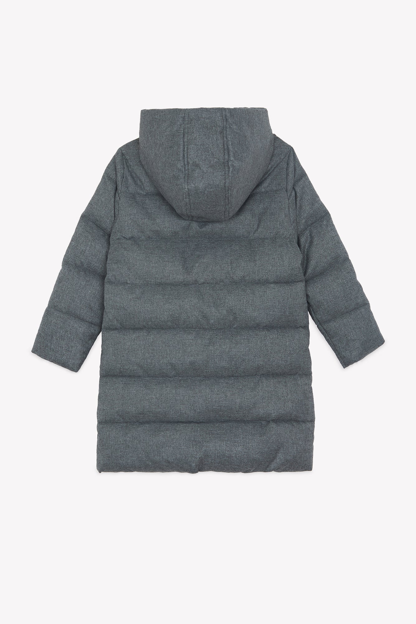 Manteau - Gris chiné capuche nœuds