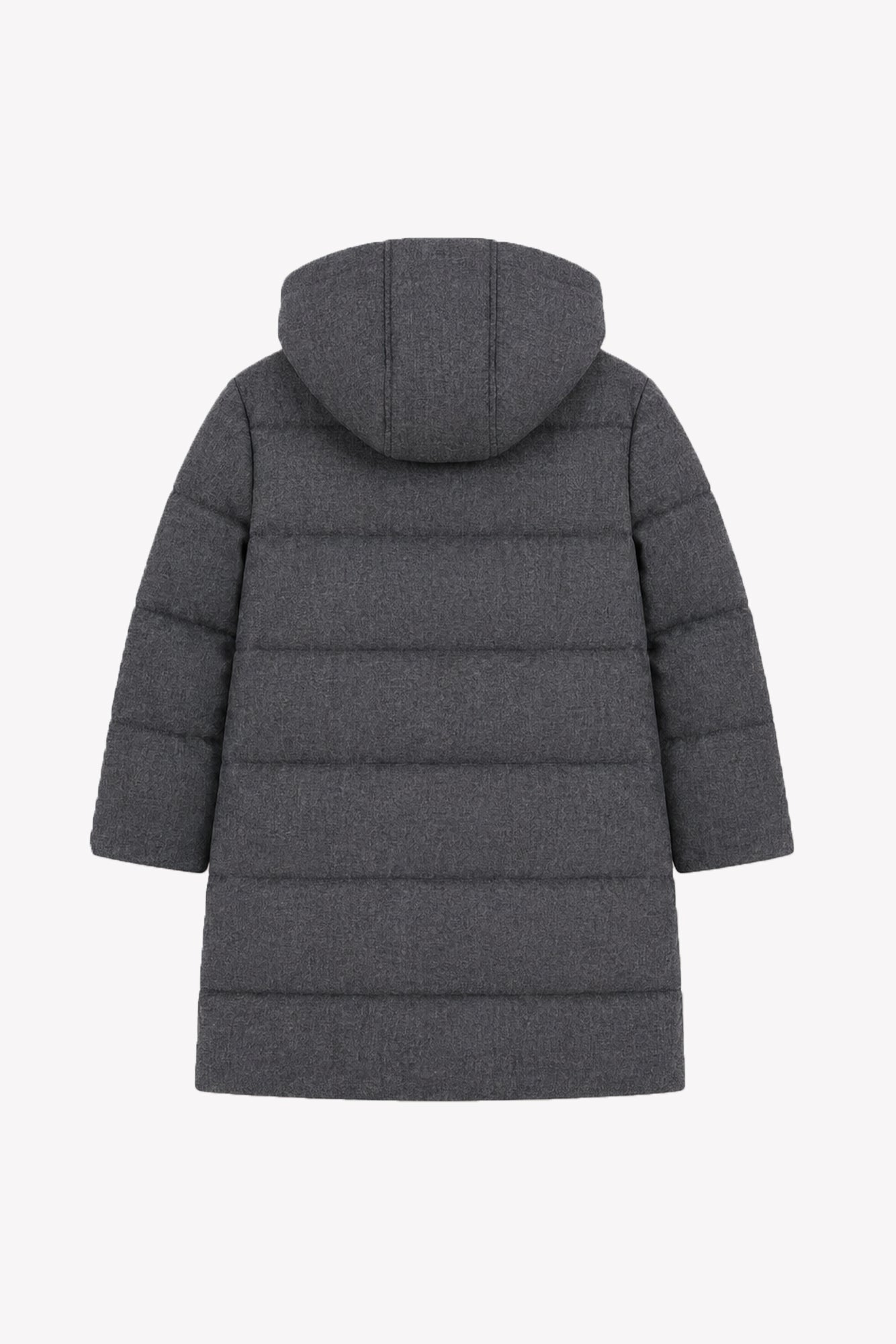 Manteau - Gris chiné capuche nœuds