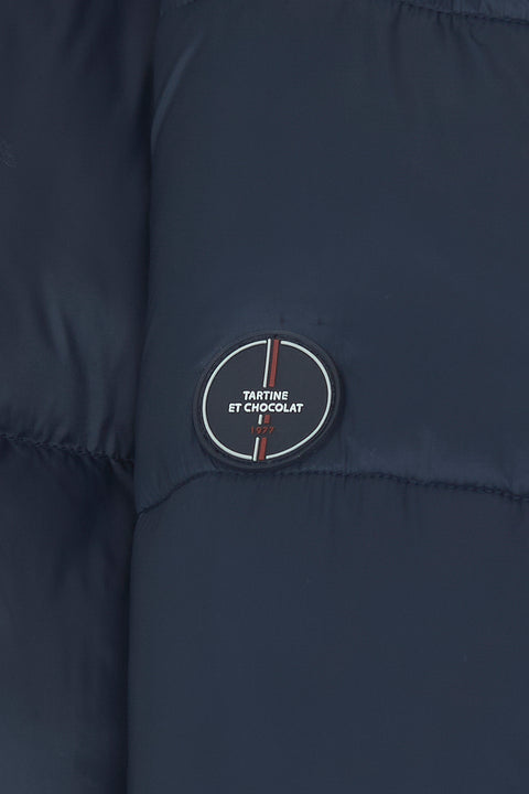 Doudoune - Marine reversible imitation fourrure bouclette - Image principale