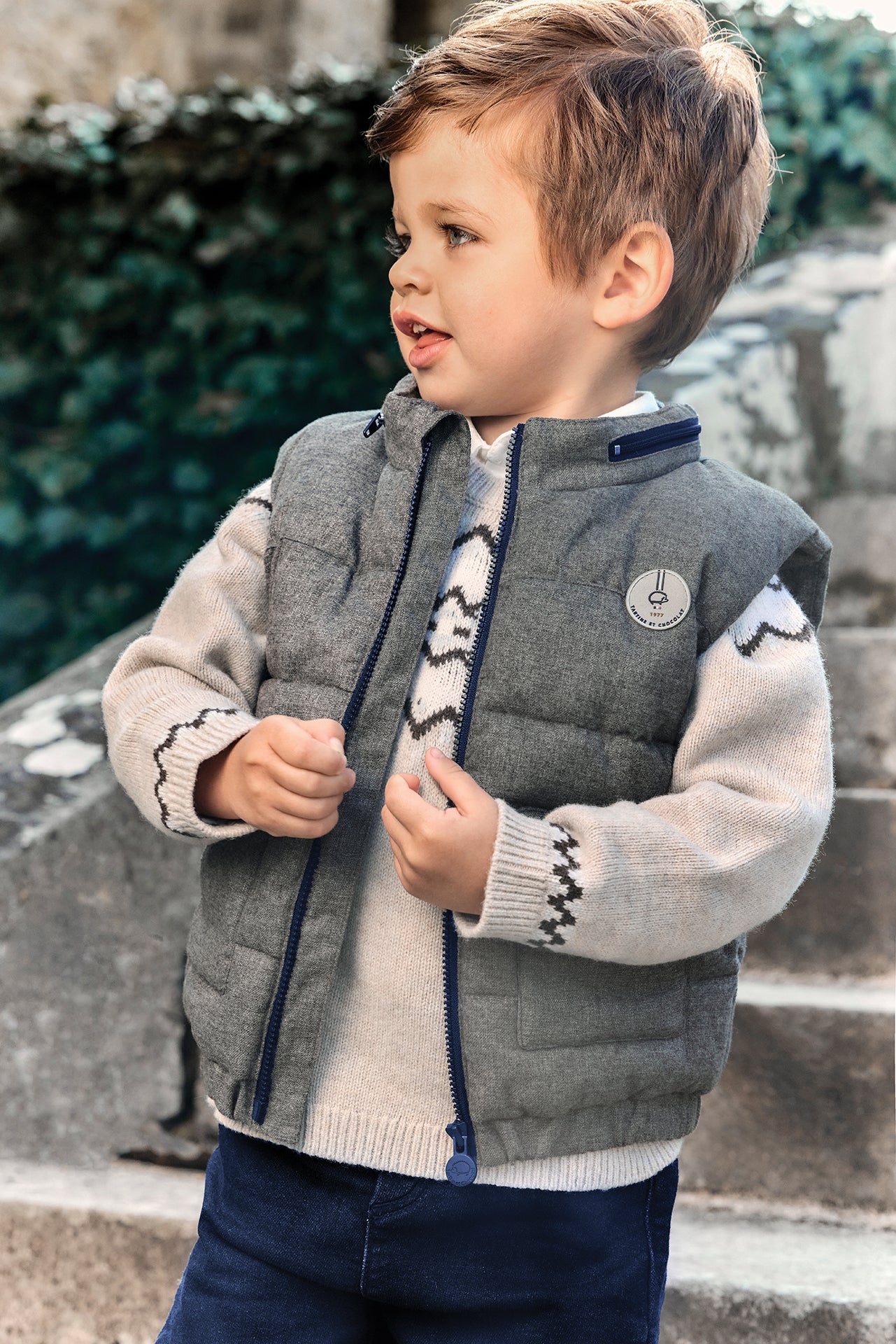 Manteau - Bleu sans manches matelassé