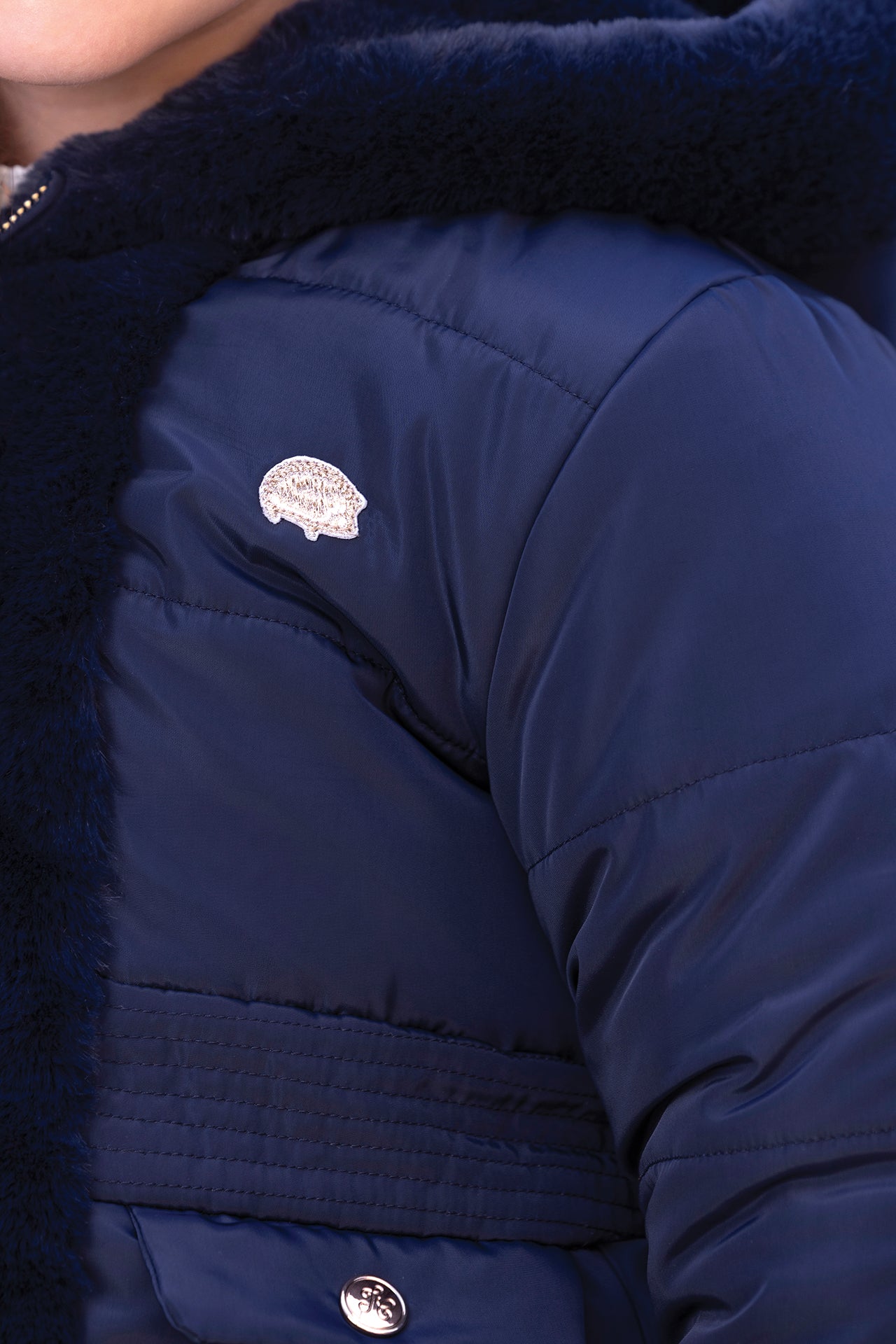 Manteau - Marine réversible imitation fourrure
