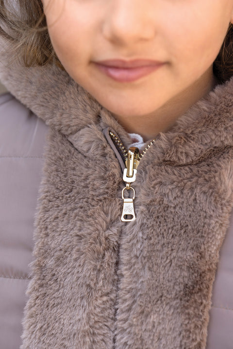 Cappotto - Beige mezzo reversibile Imitazione Pelliccia - Image principale