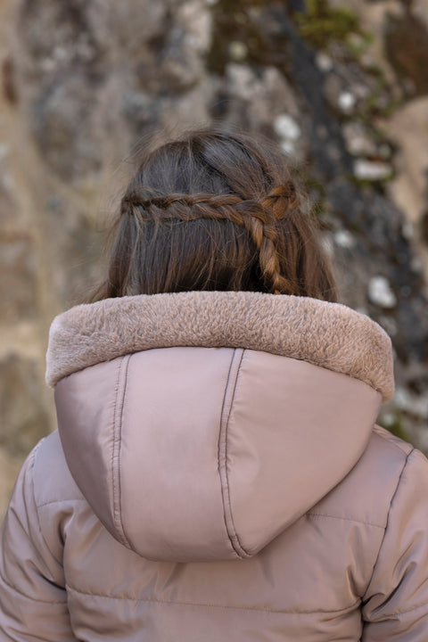 Mantel - Mittelbeige wendbar Pelzimitat - Image principale
