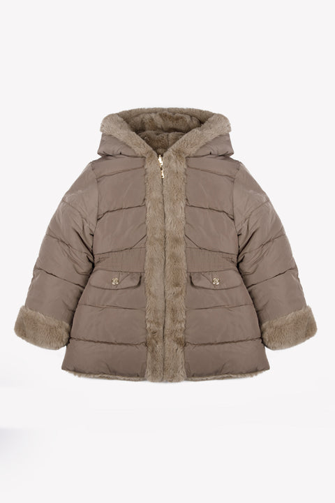 Mantel - Mittelbeige wendbar Pelzimitat - Image principale