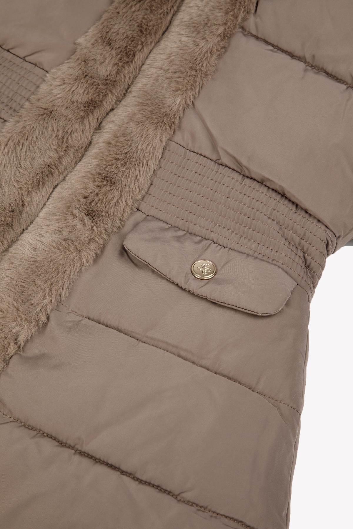 Abrigo - Beis medio reversible de imitación piel