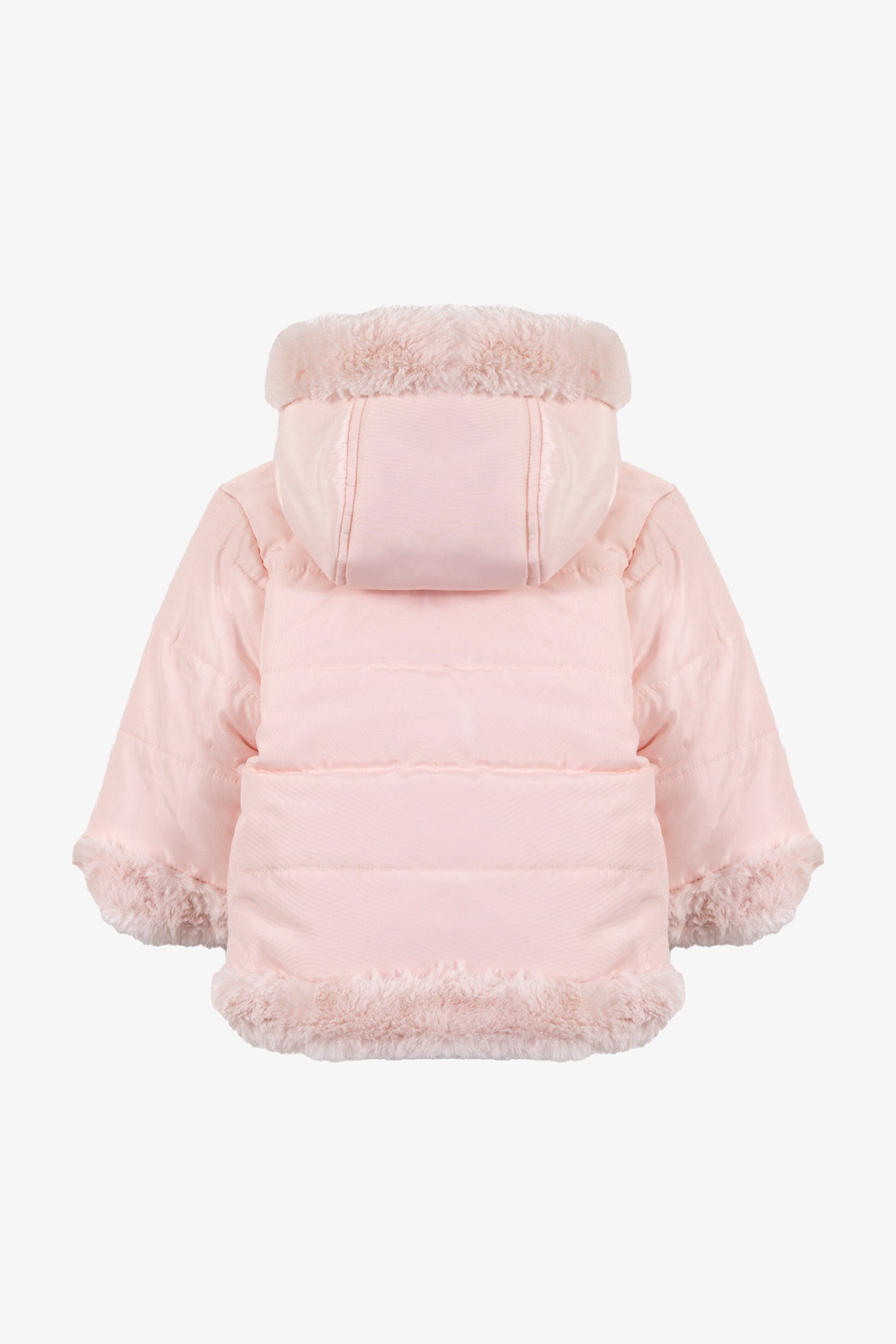 Manteau - Rosée imitation fourrure capuche
