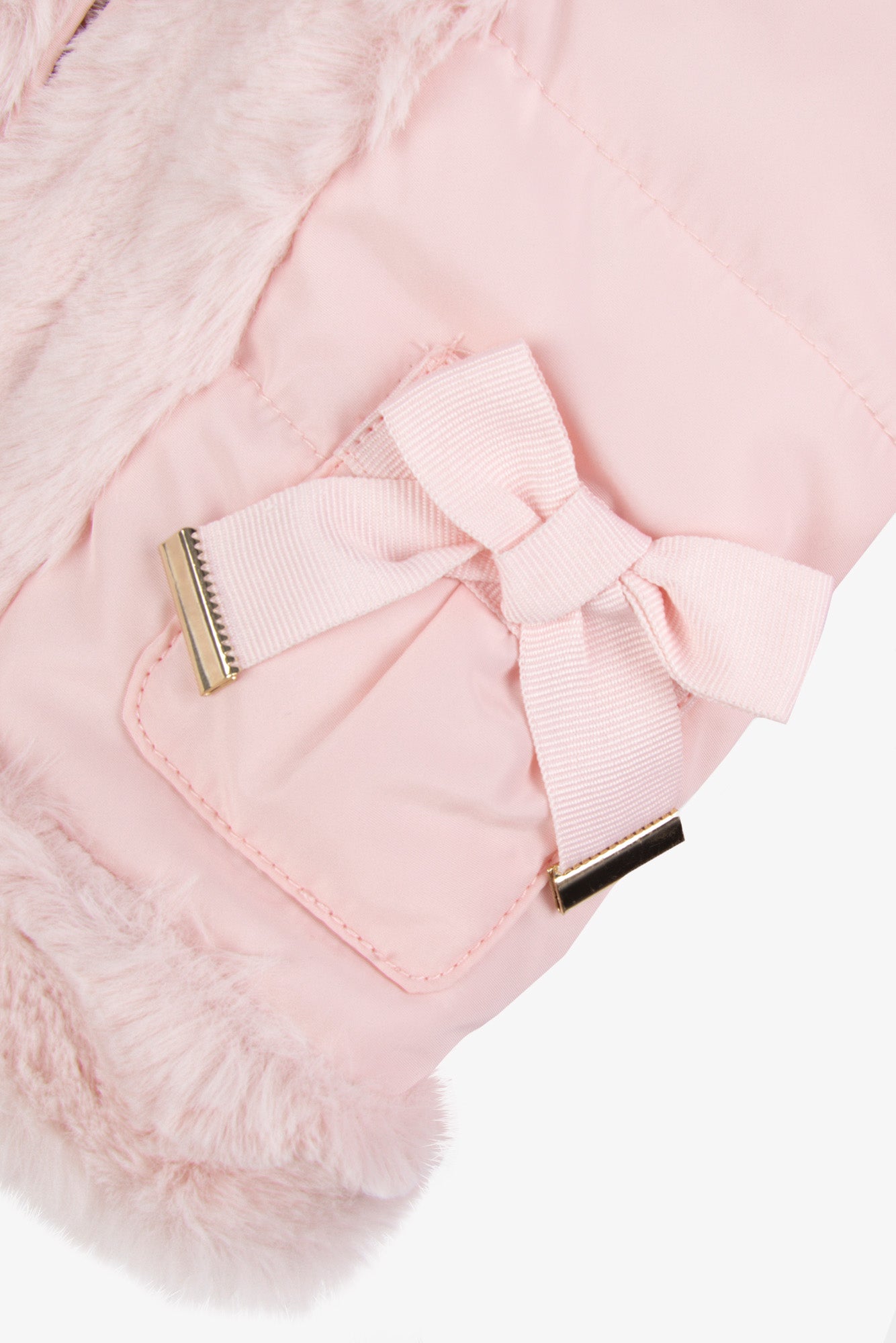 Manteau - Rosée imitation fourrure capuche