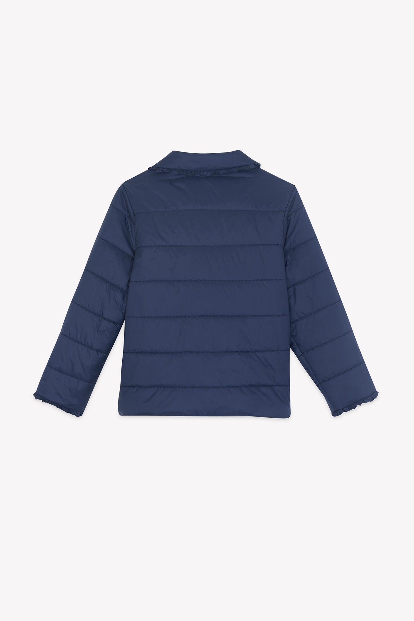 Manteau - Marine col claudine matelassé festonné