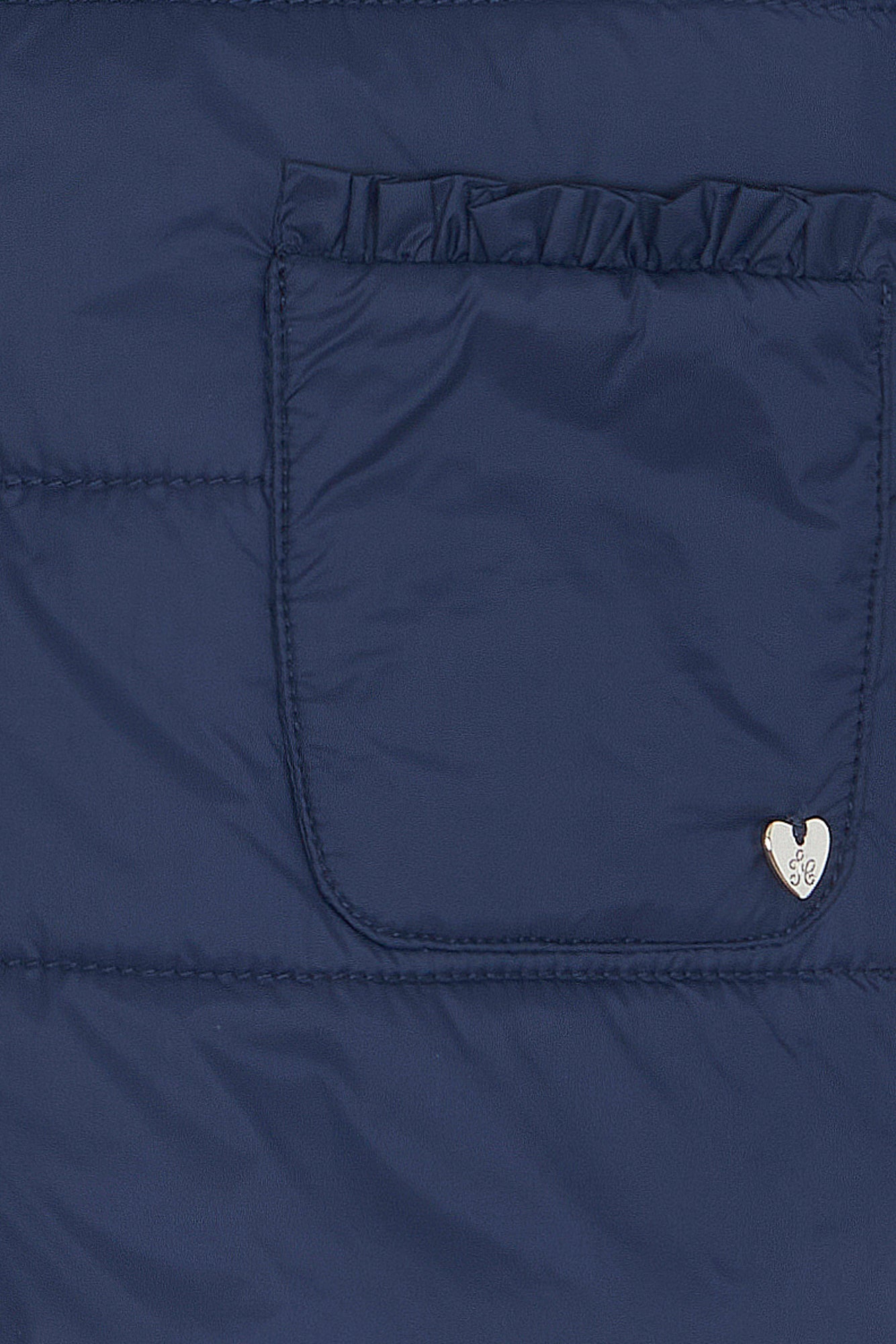 Manteau - Marine col claudine matelassé festonné