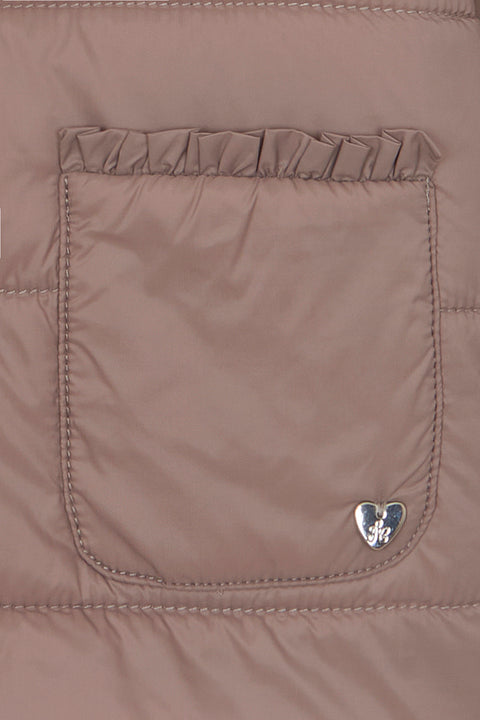 Manteau - Beige moyen col claudine matelassé festonné - Image principale