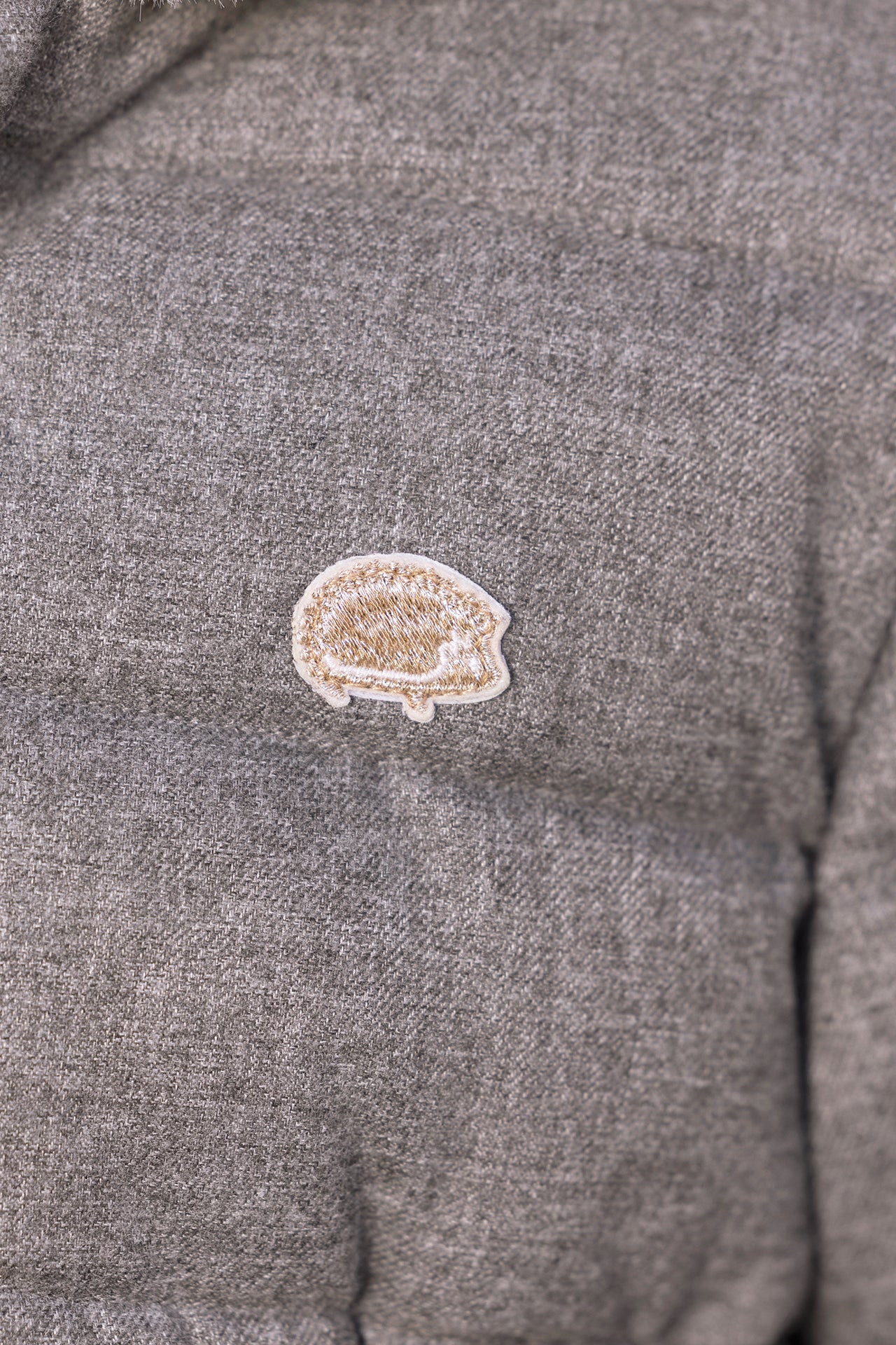 Manteau -  Gris chiné capuche imitation fourrure