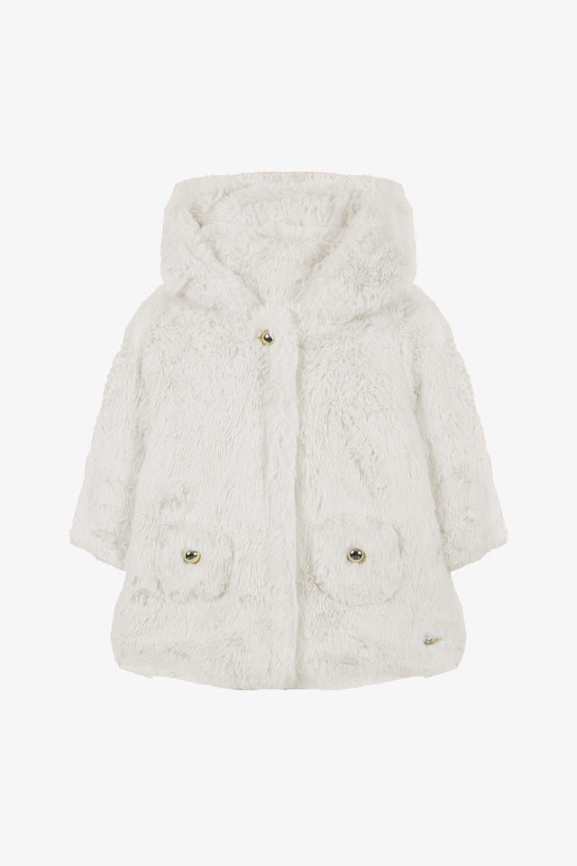 Manteau -  Ecru imitation fourrure - Image principale