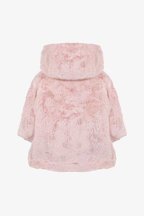 Manteau - Rosée imitation fourrure - Image principale