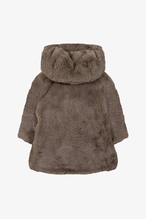 Manteau - Beige moyen imitation fourrure - Image principale