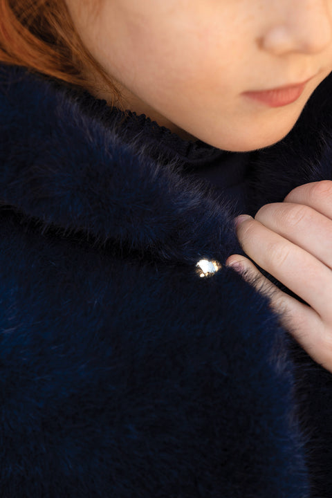 Manteau - Marine imitation fourrure - Image principale