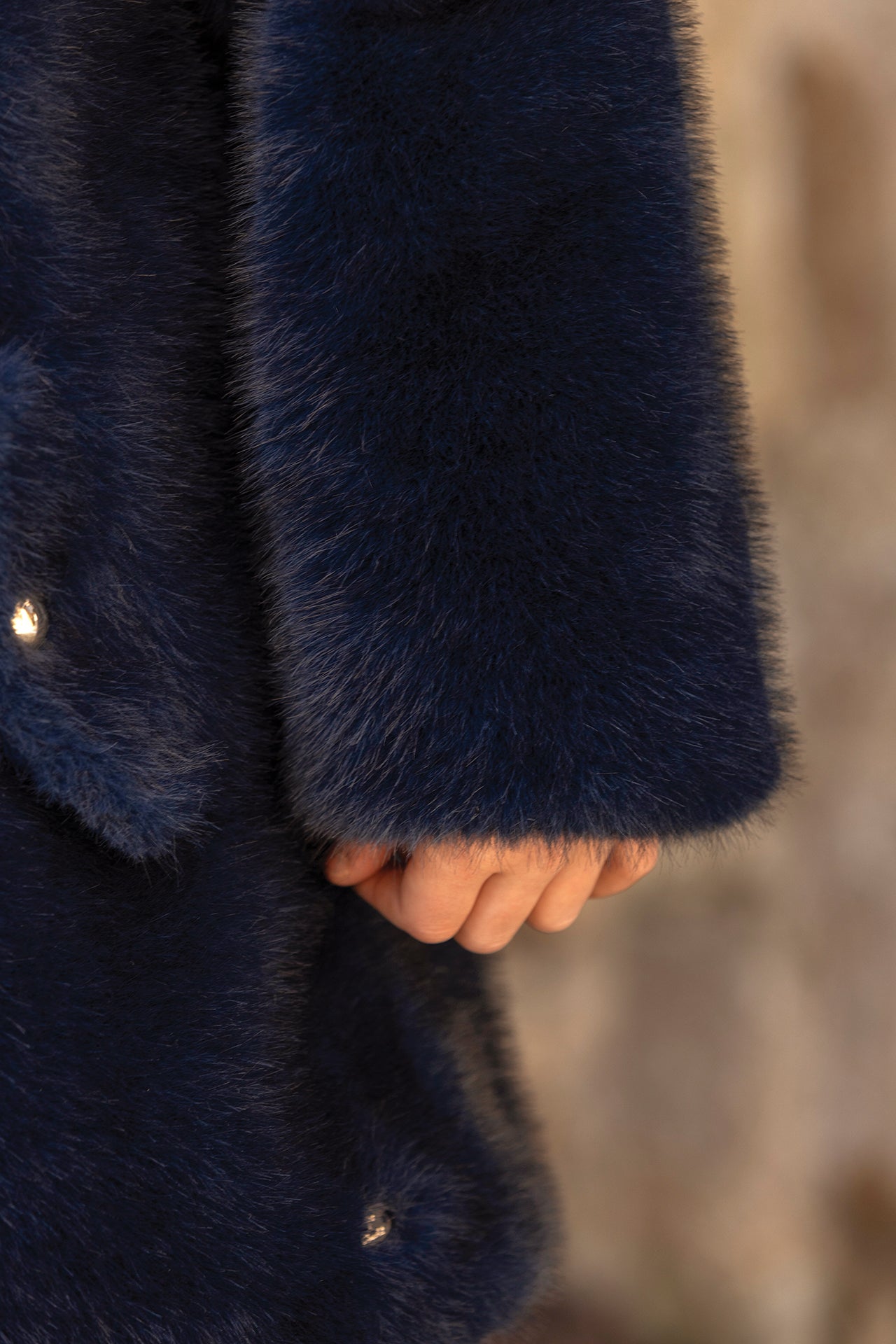 Manteau - Marine imitation fourrure