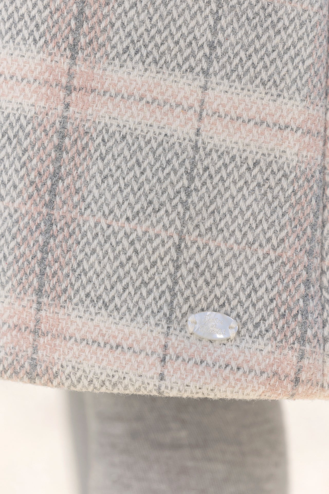 Manteau - Beige moyen laine carreaux