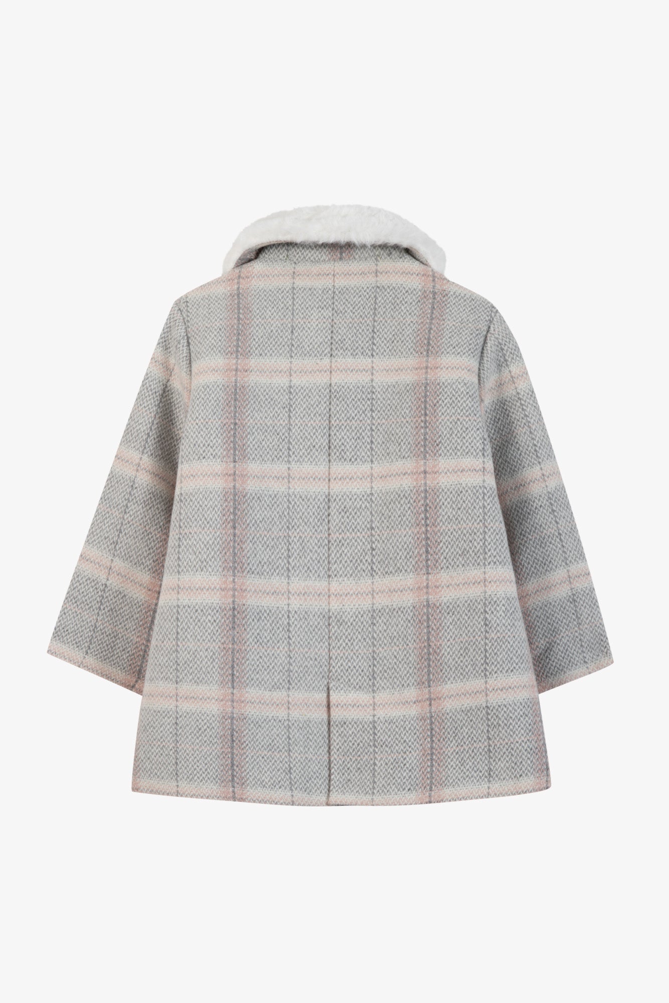 Manteau - Beige moyen laine carreaux