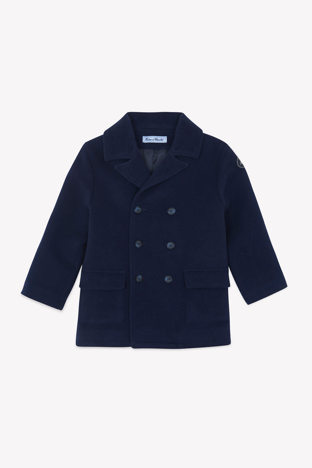 Coat - Navy Wool Buttons - Image principale