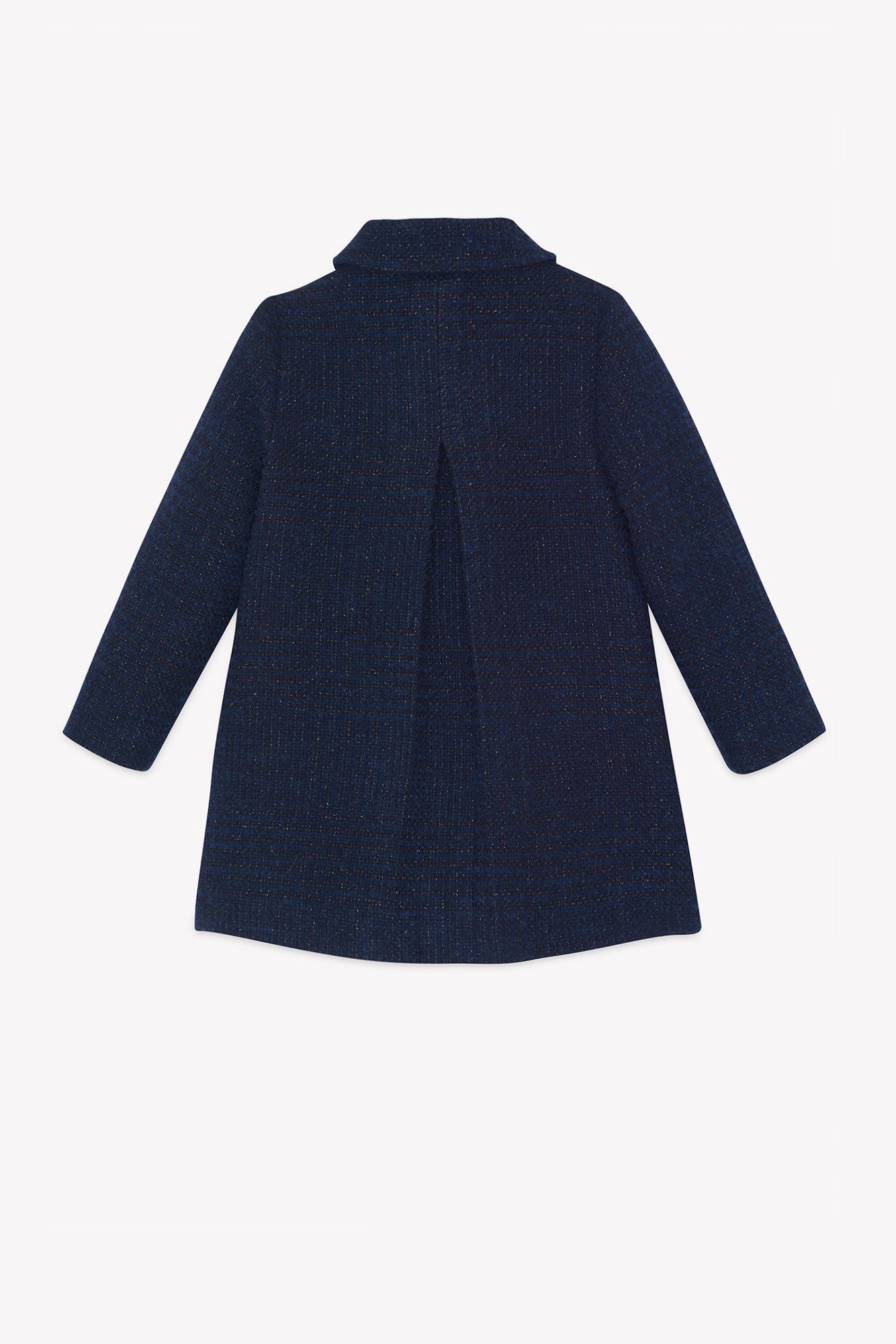 Manteau - Marine tweed col claudine