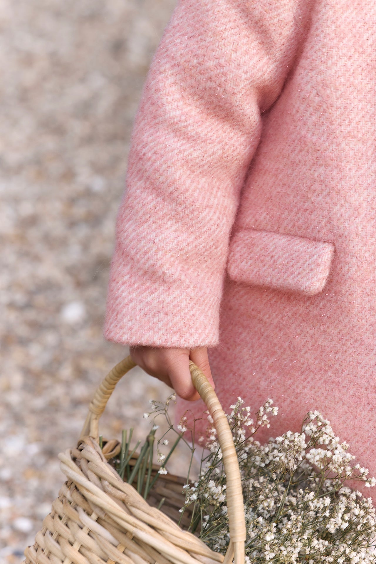 Manteau - Rosée laine col imitation fourrure