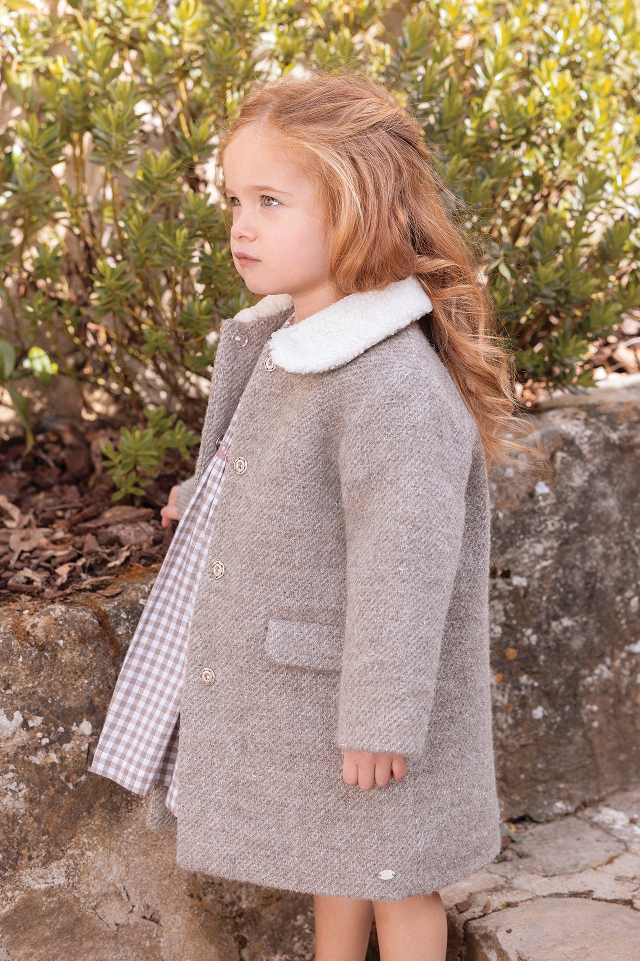 Manteaux - Beige moyen col imitation fourrure