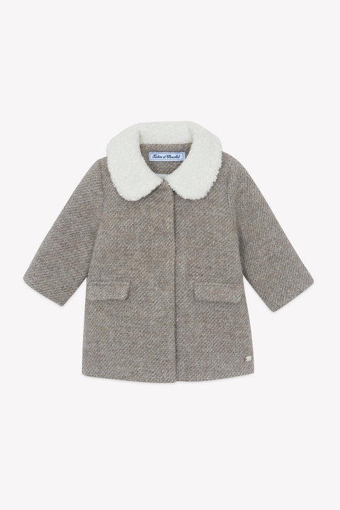 Manteaux - Beige moyen col imitation fourrure - Image principale