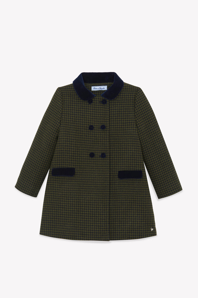 Coat - Olive Wool Puppytooth - Image principale