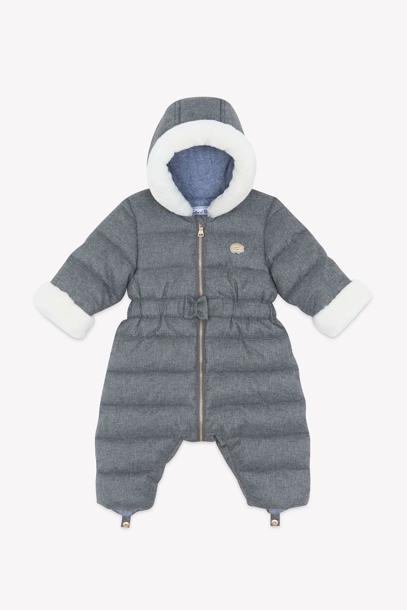 Pilote - Gris chiné capuche imitation fourrure